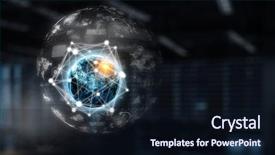  Presentation with elegant business social media - Slide deck featuring international business concept mized media background and a wine colored foreground