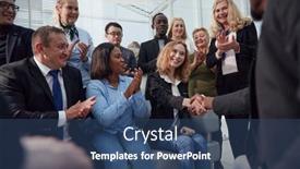  Presentation with international business - Theme enhanced with international-business-partners-have-introductionary background and a ocean colored foreground