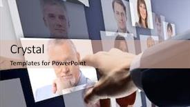  Presentation with virtual team - Cool new presentation theme with international business team over modern backdrop and a lemonade colored foreground