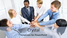  Presentation with unity - Amazing PPT layouts having international business team showing unity backdrop and a light blue colored foreground