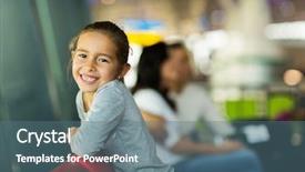  Presentation with new parents nurse - PPT theme having international children - happy little girl with parents background and a ocean colored foreground