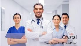  Presentation with health care leadership - Colorful slide deck enhanced with international clinical - clinic profession people health care backdrop and a lemonade colored foreground