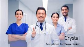  Presentation with mental health care sketch - Amazing slide deck having international clinical - profession people health care gesture backdrop and a light blue colored foreground