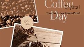  Presentation with coffee beans - Theme having international-coffee-day-text and a coral colored foreground