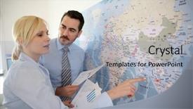  Presentation with commerce international - Presentation theme enhanced with international commerce partnership background and a light blue colored foreground