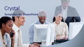  Presentation with international business - Colorful theme enhanced with international communication - assertive business team working backdrop and a lemonade colored foreground