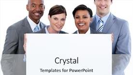  Presentation with international business - Audience pleasing PPT layouts consisting of international communication - happy business team holding backdrop and a sky blue colored foreground