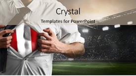  Presentation with football stadium - Colorful PPT theme enhanced with peru soccer or football supporter backdrop and a light gray colored foreground