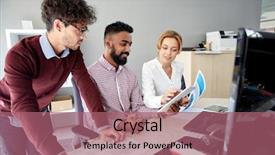  Presentation with business programming code abstract technology - PPT theme enhanced with international creative team with paper background and a coral colored foreground