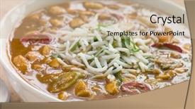  Presentation with soup - Presentation consisting of international cuisine - bowl of mulligatawny soup background and a soft green colored foreground