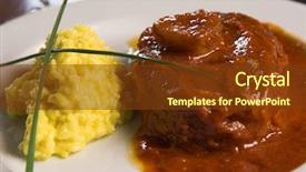  Presentation with saffron - PPT theme consisting of international cuisine - osso buco veal shanks that background and a  colored foreground