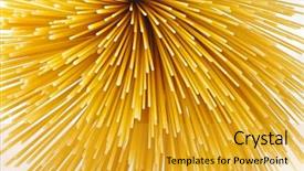  Presentation with macaroni - Presentation theme having international cuisine - uncooked pasta spaghetti macaroni close background and a gold colored foreground