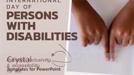  Presentation with international education - PPT theme featuring international-day-of-persons background and a soft green colored foreground