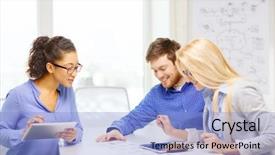  Presentation with international business - Colorful PPT layouts enhanced with international development - business office and startup concept backdrop and a light blue colored foreground