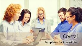  Presentation with international business - Slide set having international development - business office and startup concept background and a soft green colored foreground