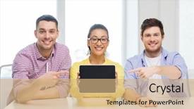  Presentation with technology education - Presentation enhanced with international development - education technology business startup background and a coral colored foreground