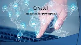  Presentation with international education - Presentation design having international education - keyboard with high tech user background and a light blue colored foreground