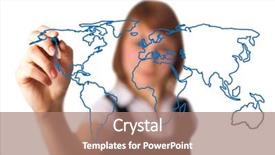  Presentation with woman world - Amazing slides having international education - woman drawing the world map backdrop and a coral colored foreground