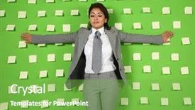  Presentation with green logistics - Amazing PPT theme having international finance - businesswoman with green background backdrop and a seafoam green colored foreground