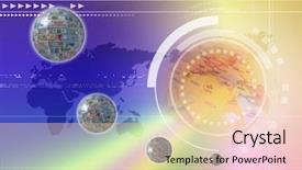  Presentation with international business - Beautiful theme featuring international finance - e-business backdrop and a lemonade colored foreground