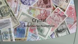  Presentation with foreign currency - Presentation design featuring international finance - foreign currency background and a light gray colored foreground