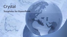  Presentation with newspaper - Presentation theme with international finance - globe and newspaper background and a light blue colored foreground