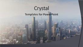  Presentation with china guangzhou - PPT layouts with international finance - guangzhou city in fog background and a light gray colored foreground
