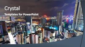  Presentation with hong kong city day - Slides consisting of international finance - hong kong city background and a  colored foreground