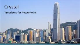  Presentation with hong kong finance - Audience pleasing slide deck consisting of international finance - hong kong backdrop and a light blue colored foreground
