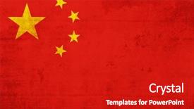  Presentation with china flag - PPT theme featuring international flags - flag of china background and a crimson colored foreground
