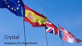  Presentation with international - Cool new slides with international flags backdrop and a light blue colored foreground