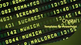  Presentation with information - Beautiful PPT theme featuring international-flight-information-board backdrop and a tawny brown colored foreground