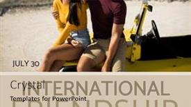  Presentation with friendship day - Presentation theme having international-friendship-day-text and a coral colored foreground