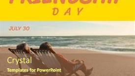  Presentation with friendship day - Slides consisting of international-friendship-day-text and a tawny brown colored foreground