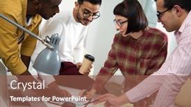  Presentation with international business - Slides consisting of international-group-of-business-people background and a tawny brown colored foreground