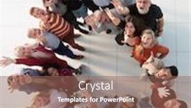  Presentation with international - Beautiful presentation theme featuring international-group-of-happy-people backdrop and a violet colored foreground