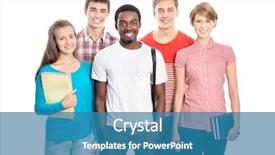  Presentation with group of students raising hands - Amazing theme having international group of happy young backdrop and a teal colored foreground