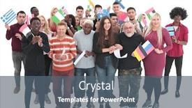  Presentation with international - Amazing presentation theme having international-group-of-people-isolated backdrop and a ocean colored foreground