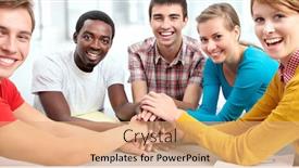  Presentation with unity - Colorful PPT theme enhanced with international-group-of-students-showing backdrop and a coral colored foreground