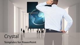  Presentation with wrong thinking - Audience pleasing PPT theme consisting of international human resource - thinking businessman scratching head backdrop and a light gray colored foreground