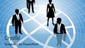  Presentation with human resource - Presentation theme enhanced with international human resource management - group of business people stand background and a light blue colored foreground