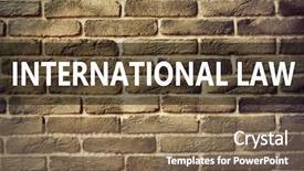  Presentation with international law - PPT layouts enhanced with international law text on brick background and a violet colored foreground