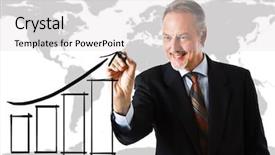  Presentation with business growth - Presentation theme consisting of market management market - business success and growth concept background and a light gray colored foreground