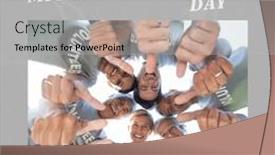  Presentation with international - Presentation theme having international-microvolunteering-day-text background and a light gray colored foreground