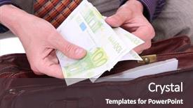  Presentation with money notes - Audience pleasing slides consisting of international monetary fund - businessman with money euro notes backdrop and a tawny brown colored foreground