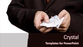  Presentation with money notes - Beautiful PPT theme featuring international monetary fund - detail of man hands backdrop and a wine colored foreground