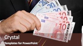  Presentation with money notes - PPT theme enhanced with international monetary fund - detail of man hands background and a tawny brown colored foreground