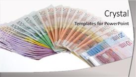  Presentation with bank - PPT theme consisting of international monetary fund - euro bank notes organized background and a white colored foreground