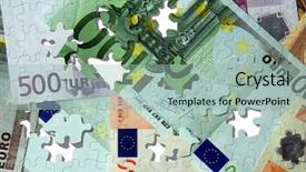  Presentation with banknotes - Beautiful theme featuring international monetary fund - euro banknotes puzzle - money backdrop and a mint green colored foreground