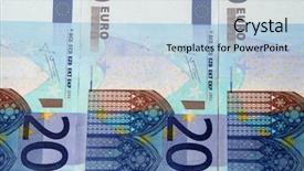  Presentation with euro - Presentation theme featuring international monetary fund - twenty euro background - blue background and a  colored foreground